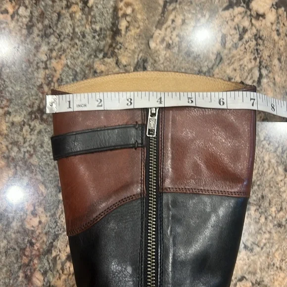 Mollie Button Frye Leather Boots Black& Brown Size 7.5 B - Picture 13 of 13